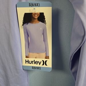 Hurley Lavender Long-Sleeve Girls' Rash Guard Top